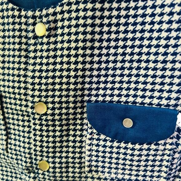 Vintage Catton Candy Baby Blue White Houndstooth 12 Months - Picture 2 of 5